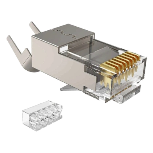 Конектор зі вставкою Kingda RJ45 STP кат. 6A/8, 50μ, 1.45 мм