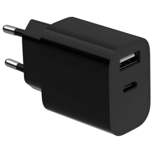 Мережевий зарядний пристрій Gembird TA-UC-2AC12-01-BK (USB Type A + USB Type C)