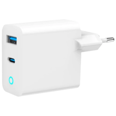 Мережевий зарядний пристрій Gembird TA-UC-PDQC45L-W-01 (USB-A + Type-C)