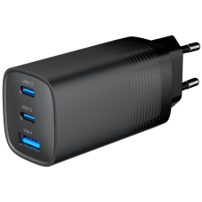 Мережевий зарядний пристрій Gembird TA-UC-PDQC65-01-BK (USB Type A + USB Type C)
