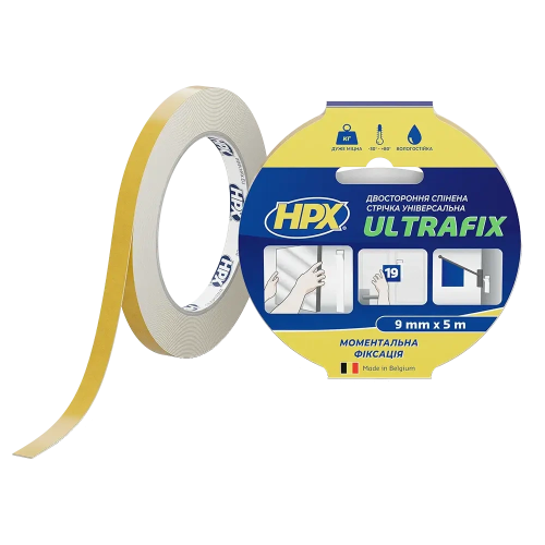 Стрічка двохстороння HPX DSU0905 ULTRAFIX 9мм х 5м