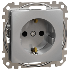Розетка Schneider Electric Sedna Design & Elements SDD113022 з заземленням та шторками