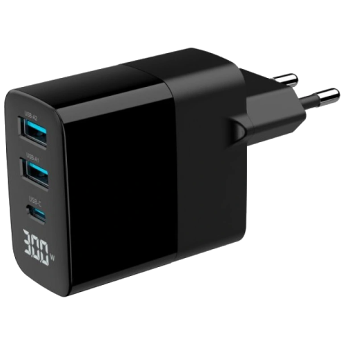 Мережевий зарядний пристрій Gembird TA-UC-PDQC30LCD-BK-02