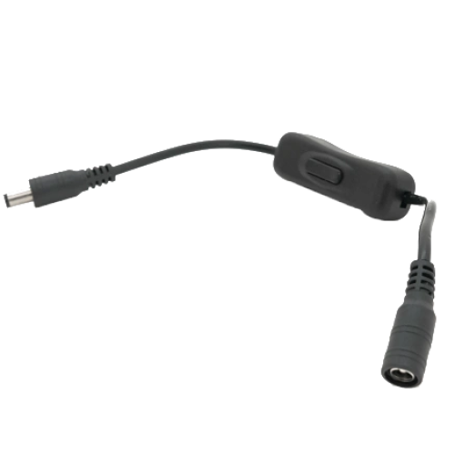 Подовжувач живлення з вимикачем DC-F => DC-M (D 5,5x2,5мм) Black