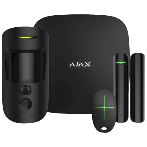 Комплект Ajax StarterKit Cam Plus HDR (8EU) UA black охоронної сигналізації