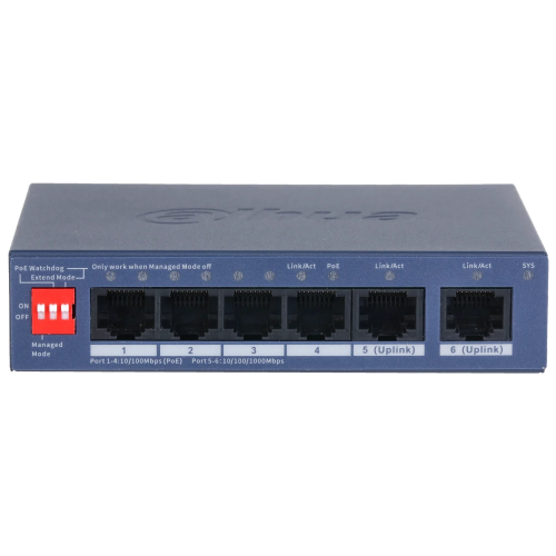 Комутатор 6 портів керований Dahua DH-CS4006-4ET2GT-36 PoE