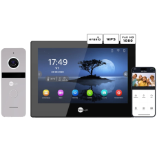 Комплект відеодомофону Neolight ALPHA Hybrid Black + SOLO FHD Silver