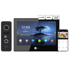 Комплект відеодомофону Neolight ALPHA Hybrid Black + PRIME FHD Black з кутком