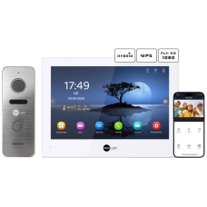 Комплект відеодомофону Neolight ALPHA Hybrid + PRIME FHD Silver з кутком