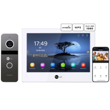 Комплект відеодомофону Neolight ALPHA Hybrid + SOLO IP Graphite з кутком, PoE адаптер для панелі виклику