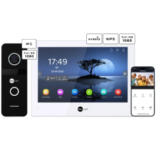 Комплект відеодомофону Neolight ALPHA Hybrid + SOLO IP Black з кутком, PoE адаптер для панелі виклику