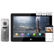 Комплект відеодомофону Neolight MEZZO Hybrid Black + PRIME FHD Silver з кутком