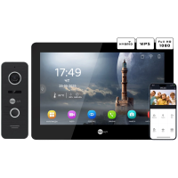 Комплект відеодомофону Neolight MEZZO Hybrid Black + PRIME FHD Black з кутком