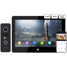 Комплект відеодомофону Neolight MEZZO Hybrid Black + PRIME FHD Black з кутком