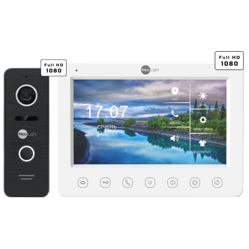 Комплект відеодомофону Neolight KAPPA+ HD WF + PRIME FHD Black з кутком