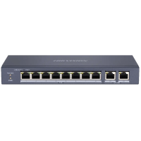 Комутатор 10 портів некерований Hikvision DS-3E0310P-E/M(B) PoE