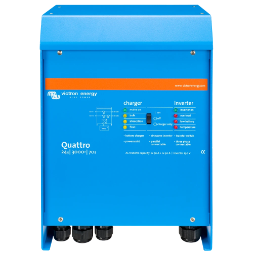 Інвертор VictronEnergy Quattro 24/3000/70-50/50 однофазний чиста синусоїда