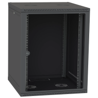 Шафа телекомунікаційна двері скло (чорна) IPCOM СН-18U 600х600