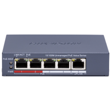 Комутатор 5 портів некерований Hikvision DS-3E0105P-E/M(C) POE
