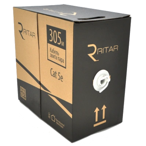 Кабель Ritar зовнішній КНП UTP (4*2*0.5) 4p 24 AWG ПЕ (305м) чорний