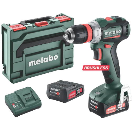 Акумуляторний безщітковий дриль-шуруповерт Metabo PowerMaxx BS 12 BL Q 12V 2x2Ah Li-Power (601045500)