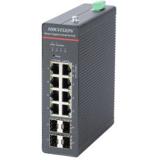 Комутатор 8 портів керований Hikvision DS-3T1512HP-SI-8P4FKIT(240W)