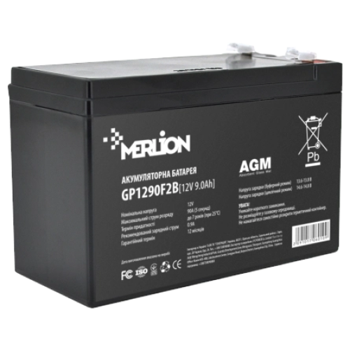 Акумуляторна батарея MERLION AGM GP1290F2B 12В 9А•г