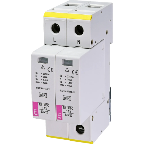 Обмежувач перенапруги ETI TEC C T2 275/20 (2+0) 2p
