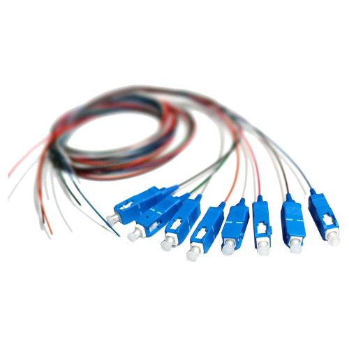 Набір кольорових пігтейлів SM SC/UPC 1.5 m Easy strip для 8 вол. (Bl,Or,Gn,Br,Wh,Gr,Rd,Bk)