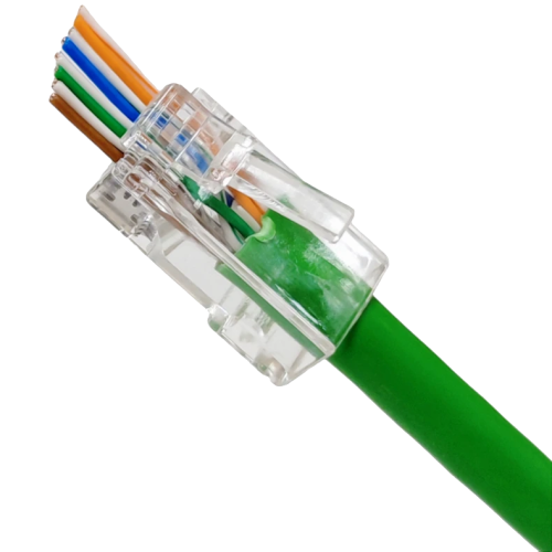 Конектор UTP RJ45 кат. 6 зі наскрізними отворами 100 шт