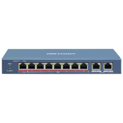 Комутатор 8 портів некерований Hikvision DS-3E0310HP-E POE