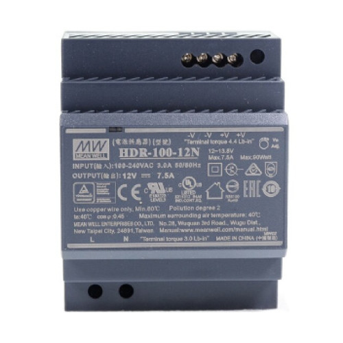 Блок живлення Mean Well HDR-100-12N 12В 7.5А