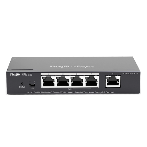 5-портовий гігабітний інтелектуальний POE комутатор Ruijie RG-ES205GC-P