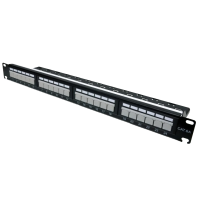 Патч-панель 19" 24xRJ-45 UTP, кат. 6a, із заднім організатором з пластиковими шторками, LW L&W ELECTRONICAL LW-PP74
