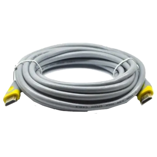 Кабель HDMI-HDMI, круглий Grey, конектор Grey/Yellow Merlion V-Link High Speed 20m, v2,0, OD-8.2mm