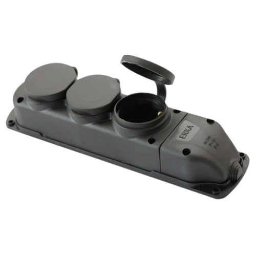Колодка потрійна із заглушкою 3*16 (каучук) ERKA 6003