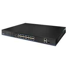 16 портів 10/100 Мбіт/с PoE+ 2 порти Gigabit RJ-45 (1 порт комбінований SFP) UTP3218TS-PSB