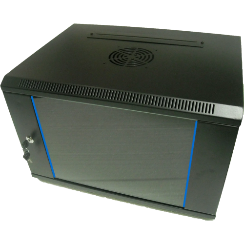 Шафа комутаційна настінна 12U 600x600 розбірна чорна Hypernet WMNC66-12U-FLAT-AC-BLACK