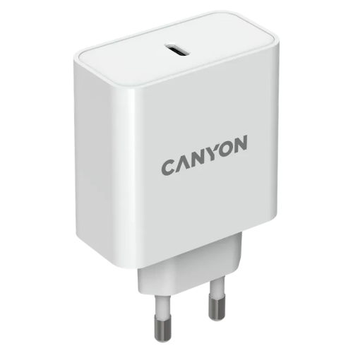 Мережевий зарядний пристрiй Canyon H-65 white (GAN 65W)