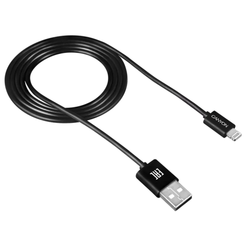 Кабель Canyon CFI1B black (Lightning - USB-A) 1м