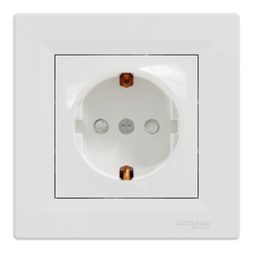 Розетка одинарна із заземленням і шторкою Schneider Electric ASFORA EPH2900221