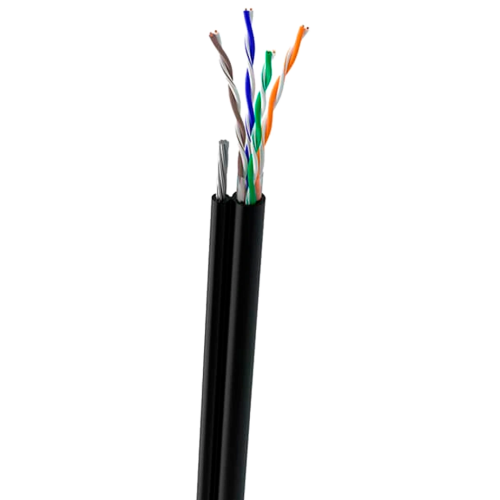Кабель вуличний з тросом 7*0,5мм cat 5e OK-Net UTP 4*2*0,49+ КППт-ВПбухта 305 м