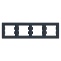 Рамка 4 поста антрацит горизонтальна Schneider Electric EPH5800471 Asfora