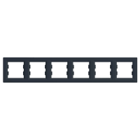 Рамка 6 постів антрацит горизонтальна Schneider Electric EPH5800671 Asfora