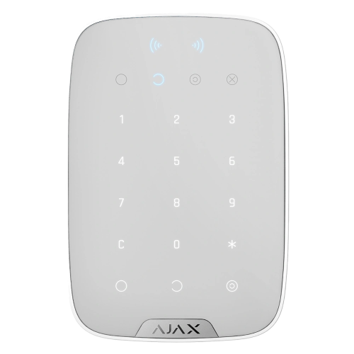 Superior Keypad Plus white Jeweller Бездротова клавіатура з підтримкою захищених карток і брелоків Ajax