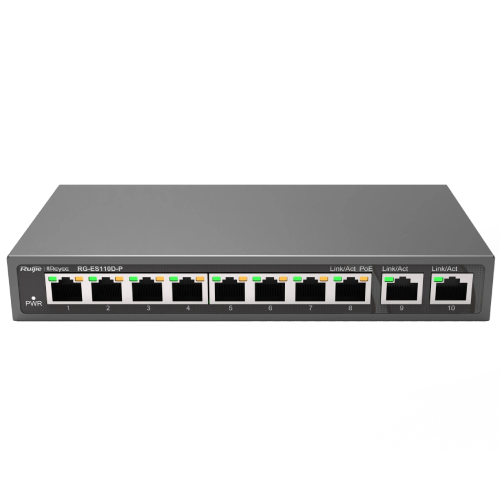 Комутатор 8 портів некерований Ruijie Reyee RG-ES110D-P PoE