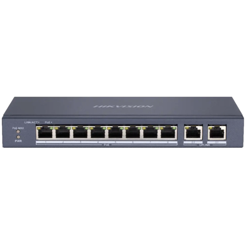 Комутатор 8 портів некерований Hikvision DS-3E0310P-E/M PoE