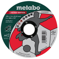 Відрізний круг по металу 125 x 1,0 x 22,23 мм, Inox, TF 41 Metabo Limited Edition Soccer (616259000)