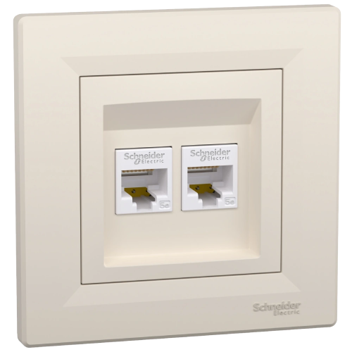 РОЗЕТКА КОМП'ЮТЕРНА RJ45 UTP КАТ. 5Е ПОДВІЙНА Schneider Electric Asfora EPH4400123