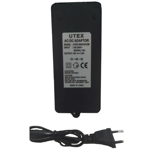 Блок живлення у пластиковому корпусі (шнур вилка) UTEX 3048SH-DM 12V 3А